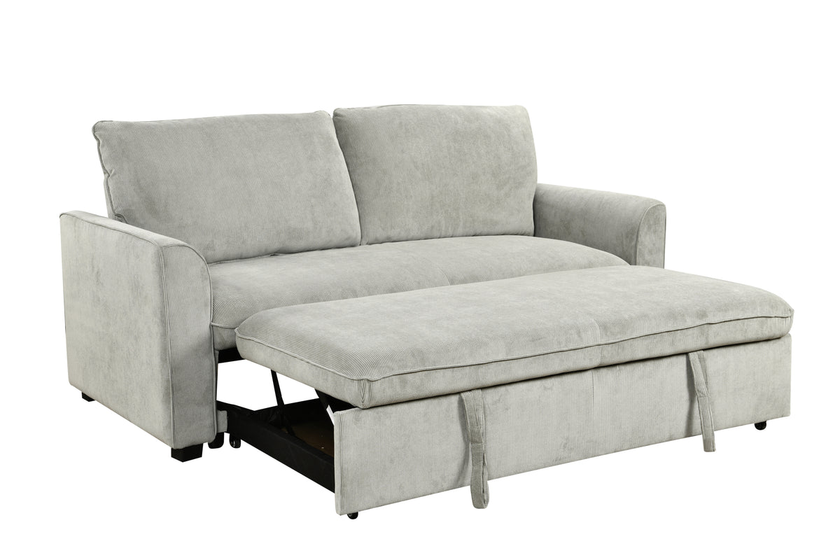 [SantaChoice] 78 Inch 3 in 1 Convertible Sleeper Sofa Bed, Modern Fabric Loveseat Futon Sofa Couch w/Pullout Bed, Small Love Seat Lounge Sofa w/Reclining Backrest, Furniture for Living Room,Light Grey
