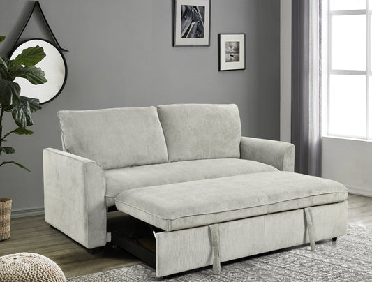 [SantaChoice] 78 Inch 3 in 1 Convertible Sleeper Sofa Bed, Modern Fabric Loveseat Futon Sofa Couch w/Pullout Bed, Small Love Seat Lounge Sofa w/Reclining Backrest, Furniture for Living Room,Light Grey