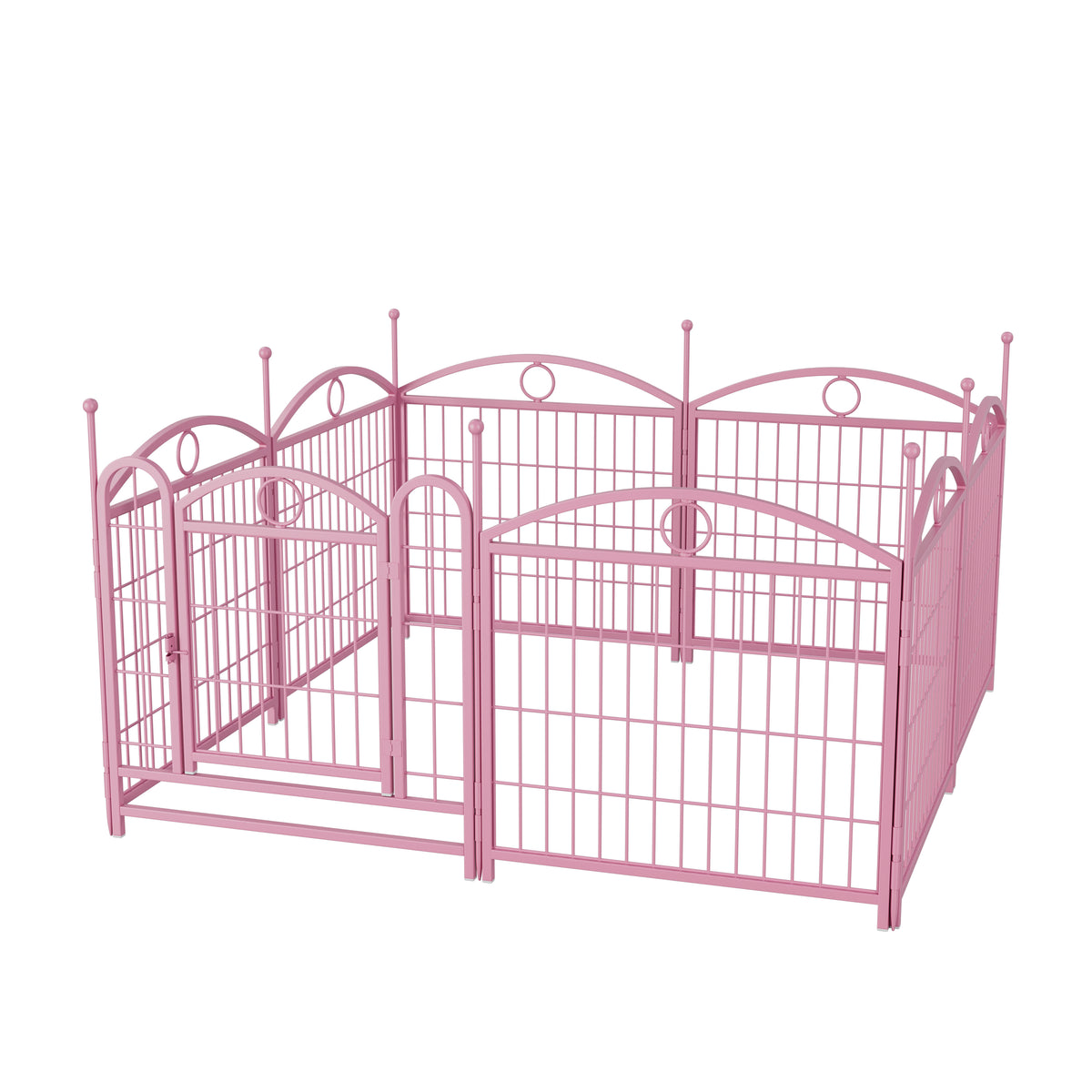 Dog Playpen Indoor 24 inch 8 Panels Metal Dog Pen Pet Dog Fence Outdoor Exercise Pen with Doors, Heavy Duty Dog Fence Puppy Pen for Large Medium Small Dogs Indoor Outdoor Foldable Pet Exercise Pen