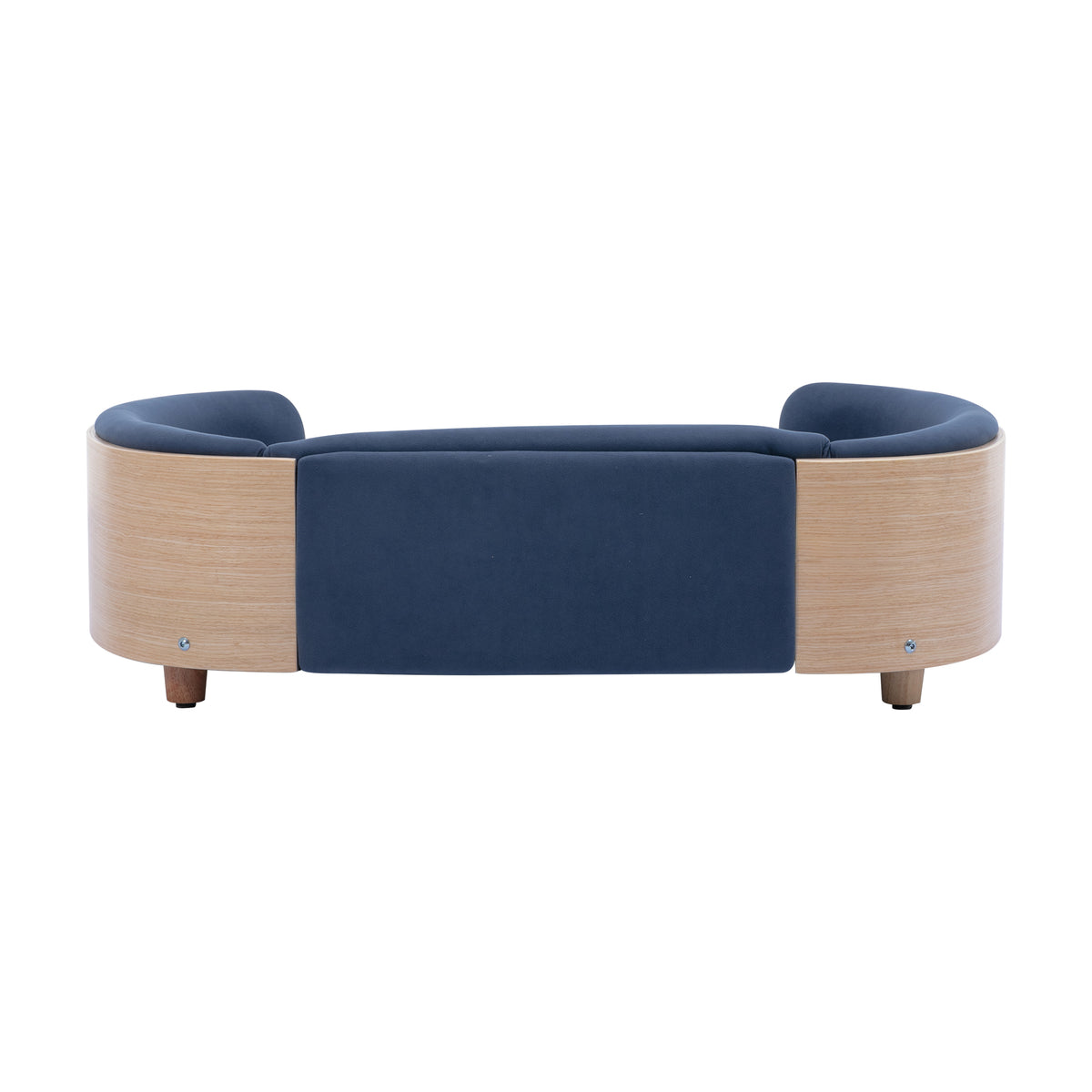 Scandinavian style Elevated Dog Bed Pet Sofa With Solid Wood legs and Bent Wood Back, Velvet Cushion,Large Size