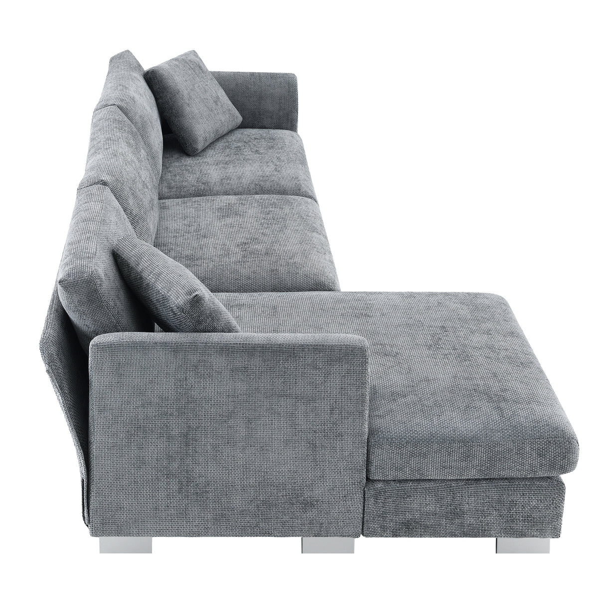 [SantaChoice] 96*56" Modern Cloud Sectional Sofa,L-shaped Luxury Couch Set with 2 Free pillows,4-seat Chenille Indoor Furniture with Oversized Chaise for Living Room,Apartment,Office,3 Colors
