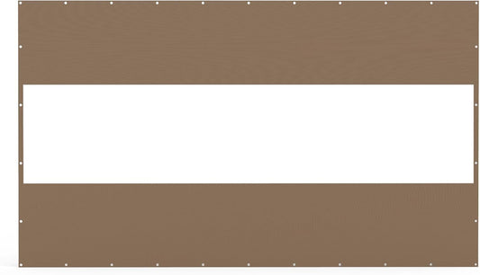 Heavy Duty Outdoor Clear Panel Curtain, 18 oz Waterproof PVC Polyester Curtain, Weather Resistant & Tearproof for Patios, Gazebos, Pergolas, Privacy Screen (7'H x 12'W, Brown)
