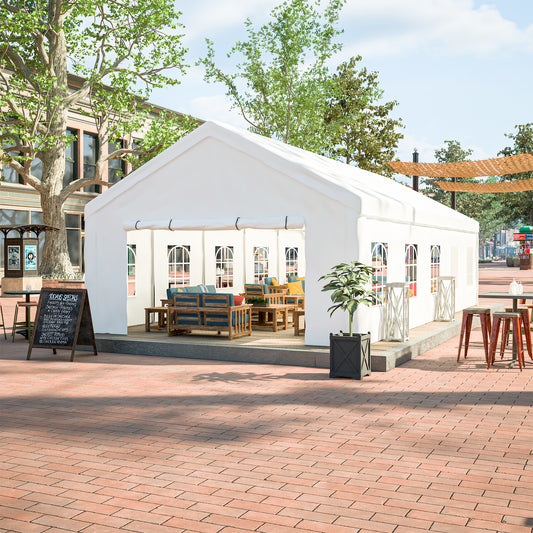16x32FT Party Tent Heavy Duty, Large Wedding Event Shelters with 3 Storage Bags & Removable Sidewalls, Outdoor Canopy Gazebo Commercial Tents for Parties Carport Camping Garden Patio