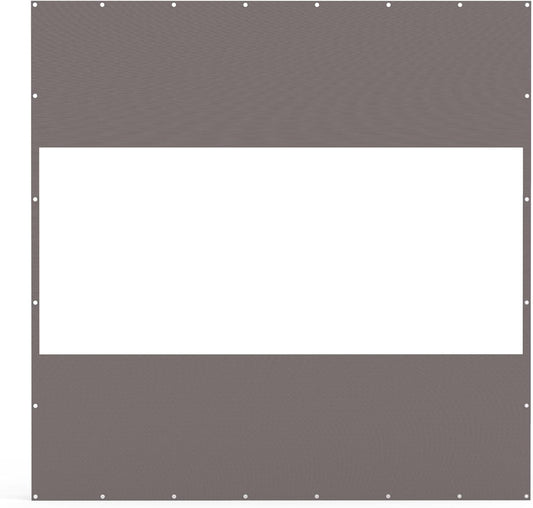 Heavy Duty Outdoor Clear Panel Curtain, 18 oz Waterproof PVC Polyester Curtain, Weather Resistant & Tearproof for Patios, Gazebos, Pergolas, Privacy Screen (8'H x 8'W, Gray)