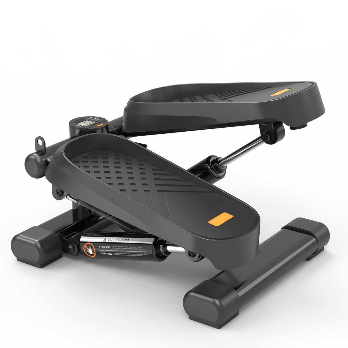 Home Office Exercise 330LBS Capacity Mini Stepper with Resistance Bands and LCD Monitor
