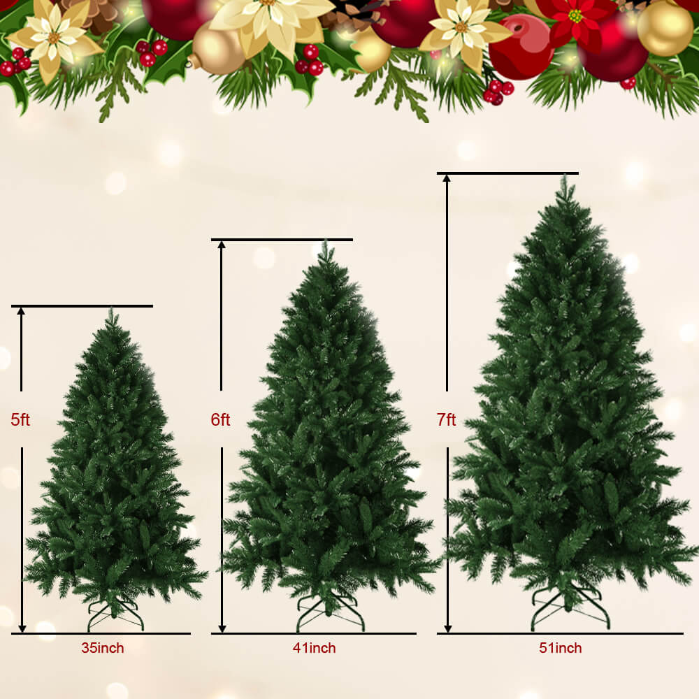 Artificial Christmas Tree Unlit Hinged Spruce Xmas Tree for Indoor Outdoor US-KHY 5