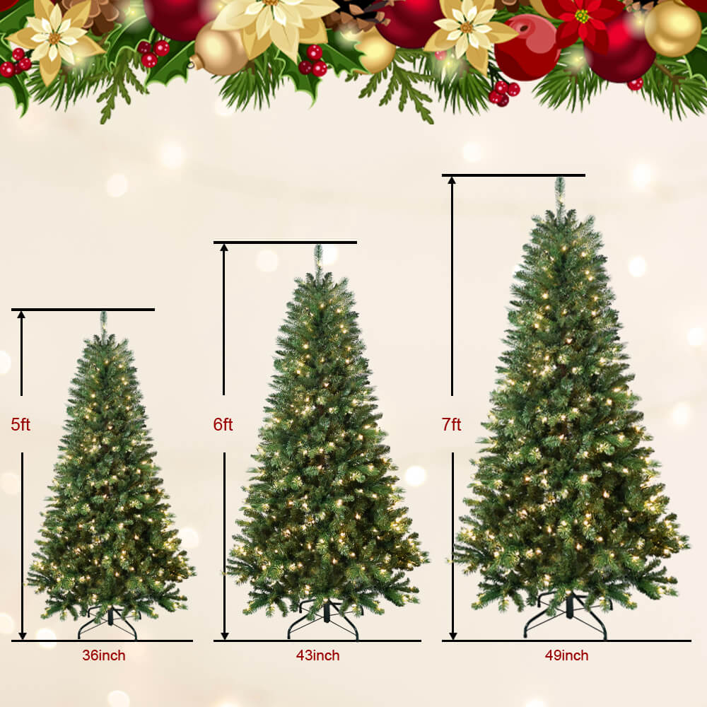 Artificial Christmas Tree Unlit Hinged Spruce Xmas Tree for Indoor Outdoor US-VDA 6