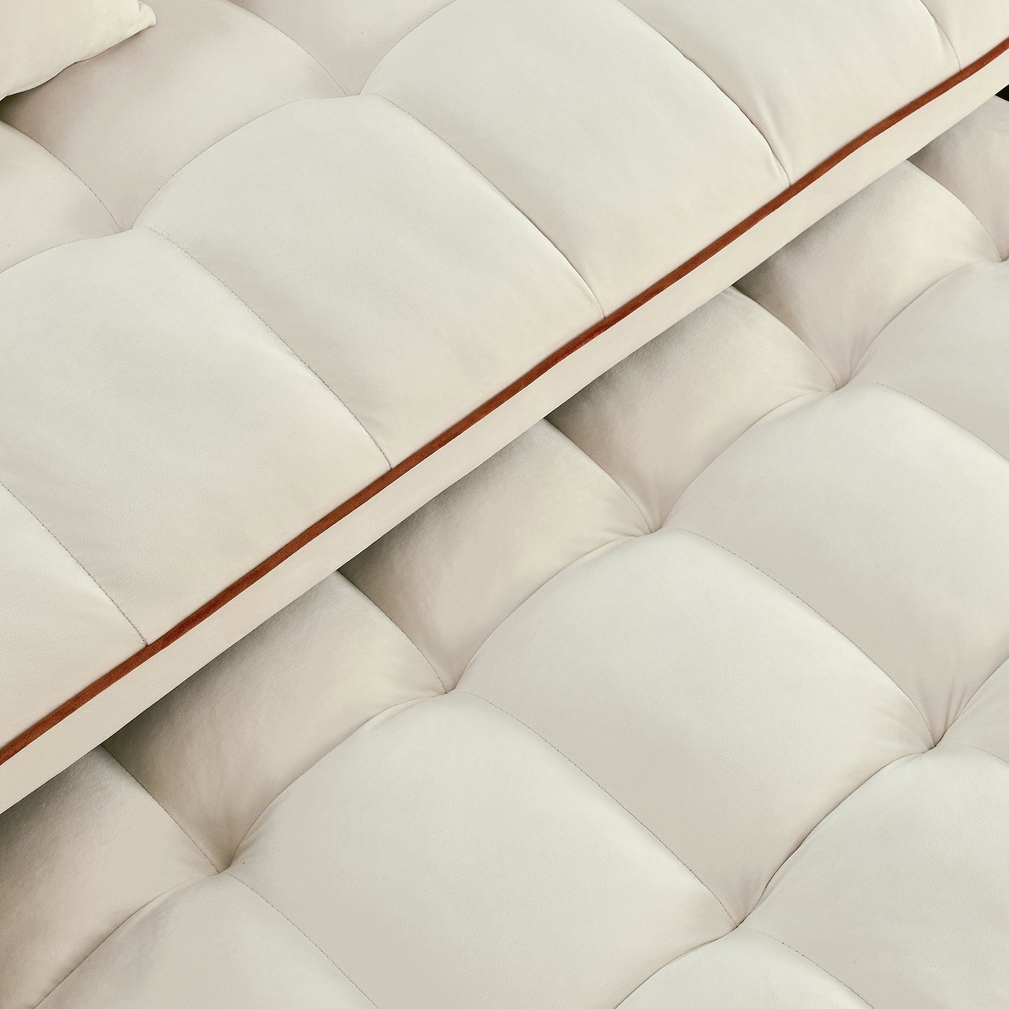 [SantaChoice] 55.51 inch versatile foldable sofa bed in 3 lengths, modern sofa sofa sofa velvet pull-out bed, adjustable back and with USB port and ashtray and swivel phone stand (Beige)