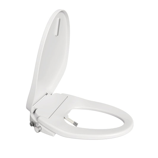 Trone Doccia Electric Bidet Toilet Seat Adjustable Heated Seat with Dual Control Mode Elongated Smart Toilet Seat Portable Bidet with Upgraded Nozzle Spray and Automatic Toilet Seat Closer