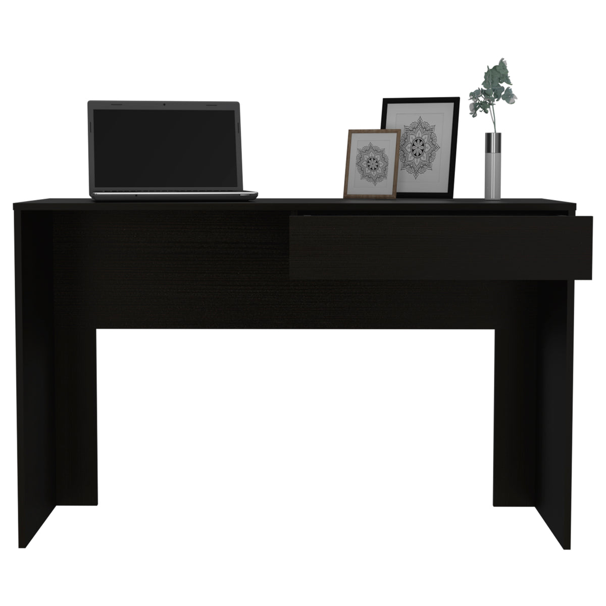 Acre Writing Computer Desk, One Drawer -Black