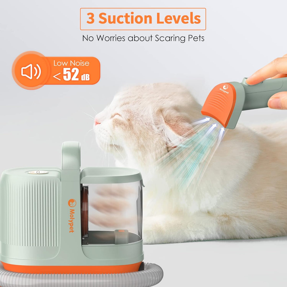 Dog Vacuum for Shedding Grooming, 6-In-1 Dog Grooming Kit & Vacuum Suction 99% Pet Hair - Lightweight Large Dust Box, Grooming Vacuum with 6 Tools for Shedding Thick &Thin Dogs Cats Pet Hair