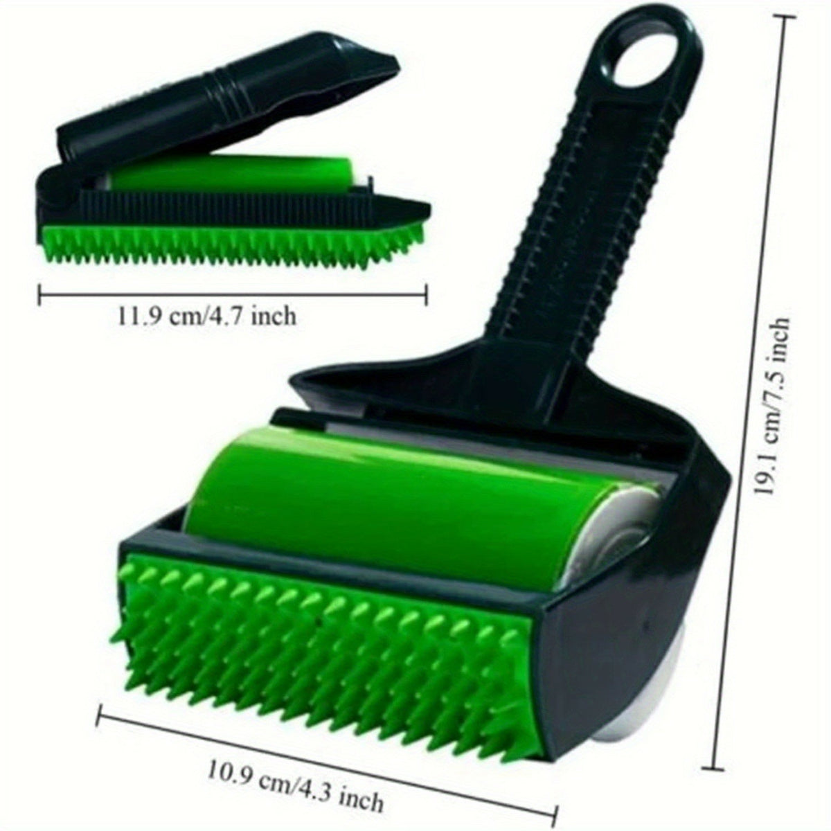 Green Pet Hair Remover and Automatic Groomer - Removes Fur, Lint, and More from Multiple Surfaces