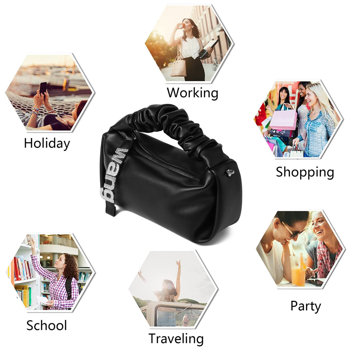 Small Shoulder Handbag for Women, Soft Designer Cloud Pouch Bag Lightweight Crossbody Clutch Purse