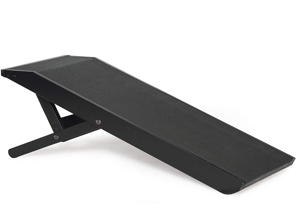 24" H 47" L  Adjustable Dog Ramp for Bed Small Dog & Large Dogs - Folding Dachshund Ramp Hardwood Pet Ramp for Couch with Platform Top & Anti-Slip Surface - Dog Ramps for Medium Dogs & Old Cats