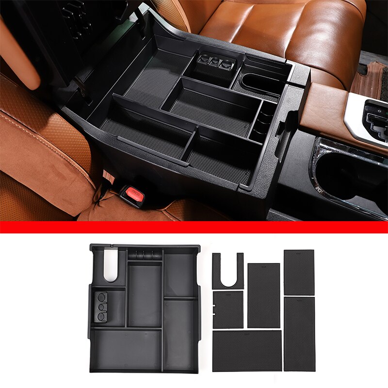 For Toyota Tundra 2014-2020 ABS Car Armrest Box Storage Box Central Storage Compartment Compartment Storage Box Car Accessories