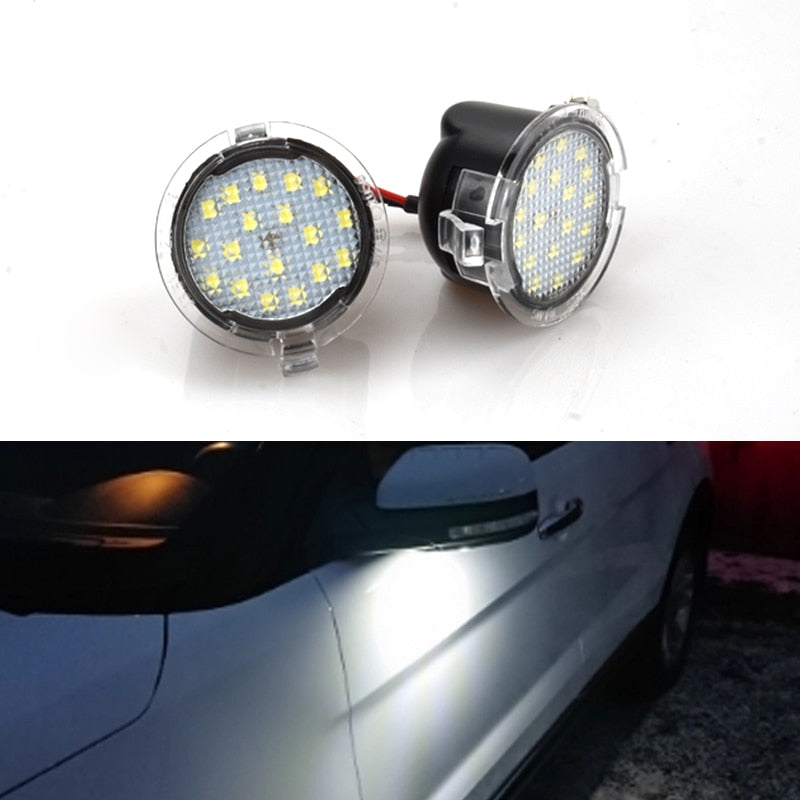 2PCS Car Led Under Side Rearview Mirror Puddle Light for Ford F-150 Mondeo MK5 Edge Fusion Explorer Flex Taurus Mustang Light