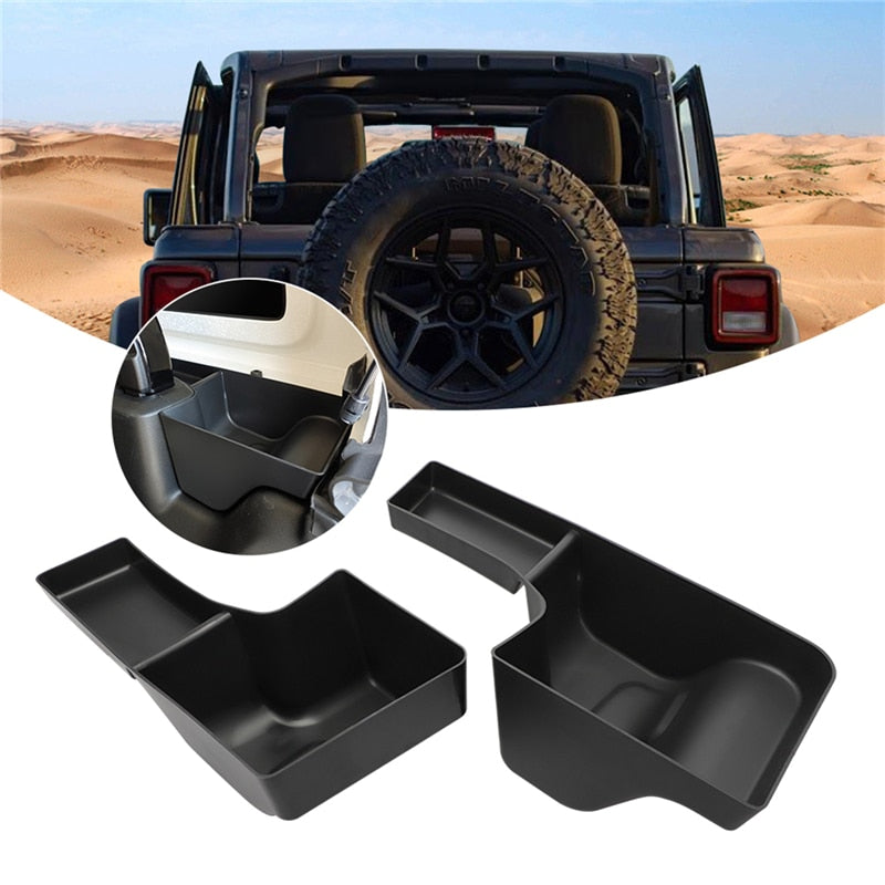 Car Interior Storage Box Rear Trunk Box Organizers Cargo Side Tray For Jeep Wrangler JL Rubicon Sahara 2018 2019 2020 2021 Black