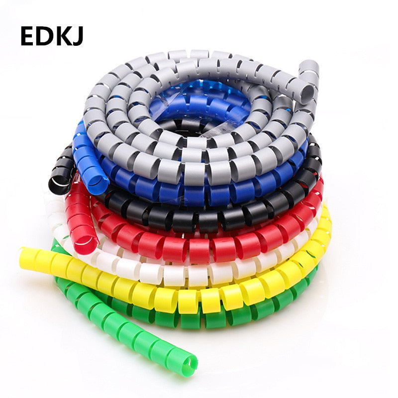 8/10/15/20/25mm 1m Line Organizer Pipe Protection Spiral Wrap Winding Cable Wire Protector Cover Tube（without  wire-finder）