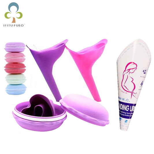 Women Urinal Outdoor Travel Camping Portable Female Urinal Soft Silicone / Disposable  Paper Urination Device Stand Up & Pee GYH