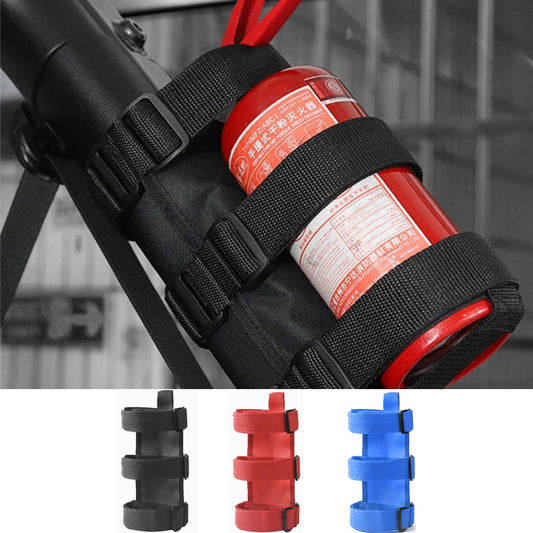 Adjustable Extinguisher Mount Strap Oxford Cloth Car Roll Bar Fire Extinguisher Holder Belt for Jeep Wrangler TJ JK JL 1997-2018