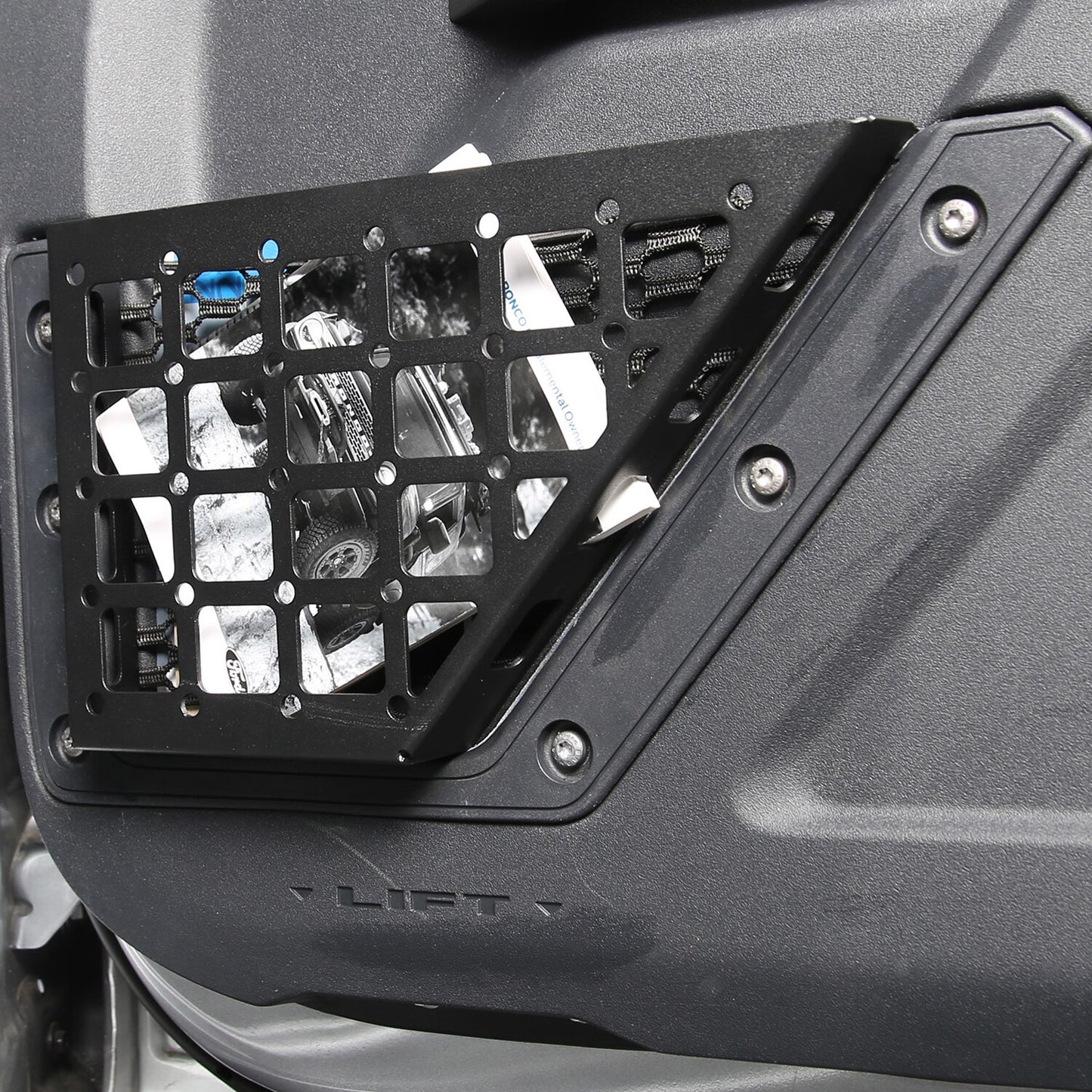 LHD! Car Accessories for Ford Bronco 2021 2022 2023 Carbon Steel Interior Front Door Storage Basket Organizer Box 2pcs