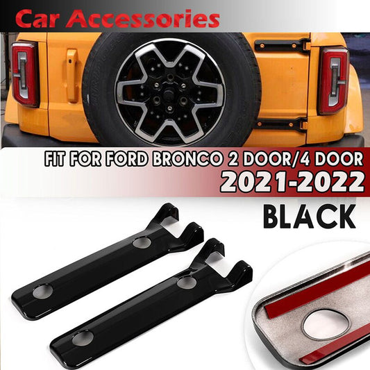 Rhyming 2Pcs Car Rear Door Spare Tailgate Hinge Cover Trim Glossy Black Car Accessories Fit For Ford Bronco 2021 2022 2 &amp; 4 Door