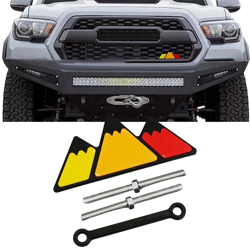 Front Grille Badge Emblem Modified Snow Mountain Car Sticker for Toyota Tacoma Trd 4 Runner Tundra Car Acrylic Badge Accessories
