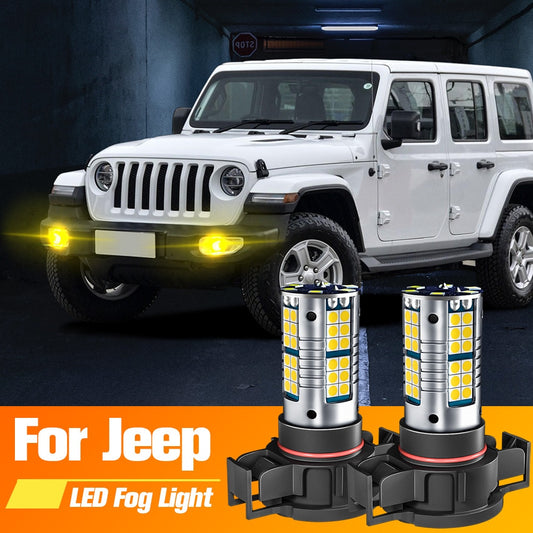 2x LED Fog Light Blub PSX24W 2504 Lamp Canbus No Error For Jeep Grand Cherokee 4 Patriot 2007-2017 Wrangler 3 4 JK JL 2010-2020