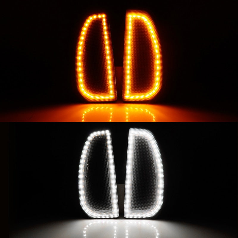 2pcs Switchback LED Side Mirror Marker Lamps For Toyota Tundra Super Duty,White LED Parking Light,Amber LED Turn Signal Light