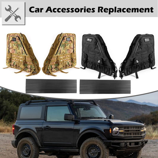 Rhyming 2x Roll Bar Storage Bag Cage Multi-Pockets Organizers Saddle Bags Car Internal Accessories Fit For Ford Bronco 2021 2022