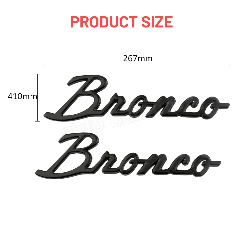 Bronco Decals Emblems 3D Nameplate Car Decal Logo Letter Sticker for Ford Bronco Sport 2022 2021 2020 4-Door 2-DoorAccessories