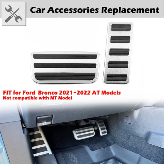Rhyming 1 Set Brake Pedal Pad Gas Pedal Cover Anti-Slip Kit Fit For Ford Bronco 2021 2022 2/ 4 Doors Car Accessories Replacement