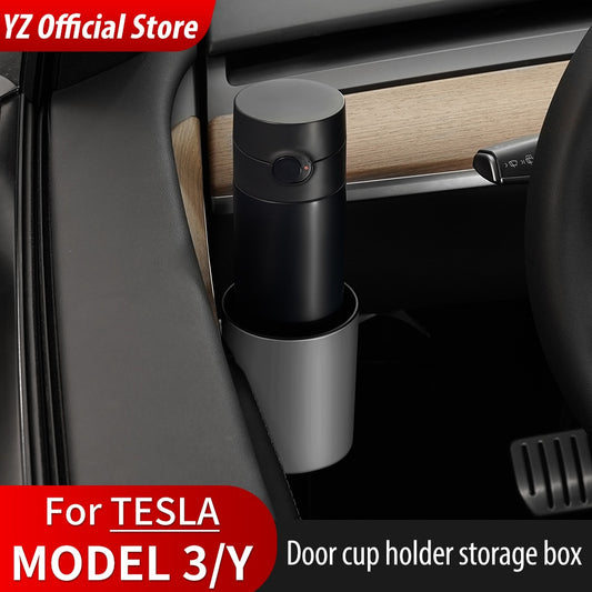 YZ 4 Pcs/Set Car Door Cup Holder For Tesla Model 3 Y Special Door Cup Storage Box Rack For Model 3 Model Y Car Door Cup Stand
