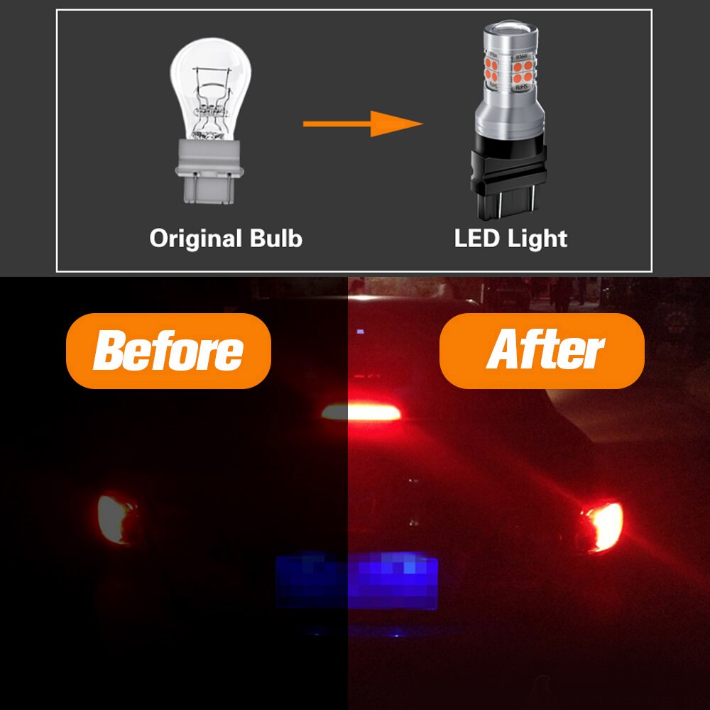 2pcs LED Brake Light Lamp 3157 P27/7W T25 For Jeep Cherokee XJ Commander Compass Grand Cherokee Patriot Wrangler 2 3 4 TJ JK JL