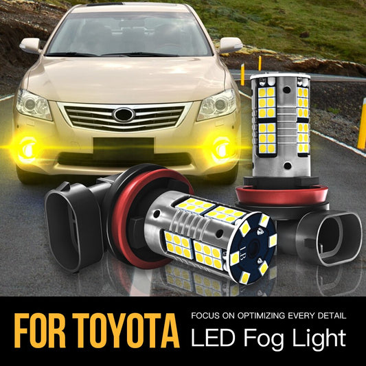 2pcs H8 H11 H16 Canbus LED Fog Light Lamp Blub For Toyota Camry Hilux Proace 4Runner Avalon Sienna Tacoma Tundra Highlander