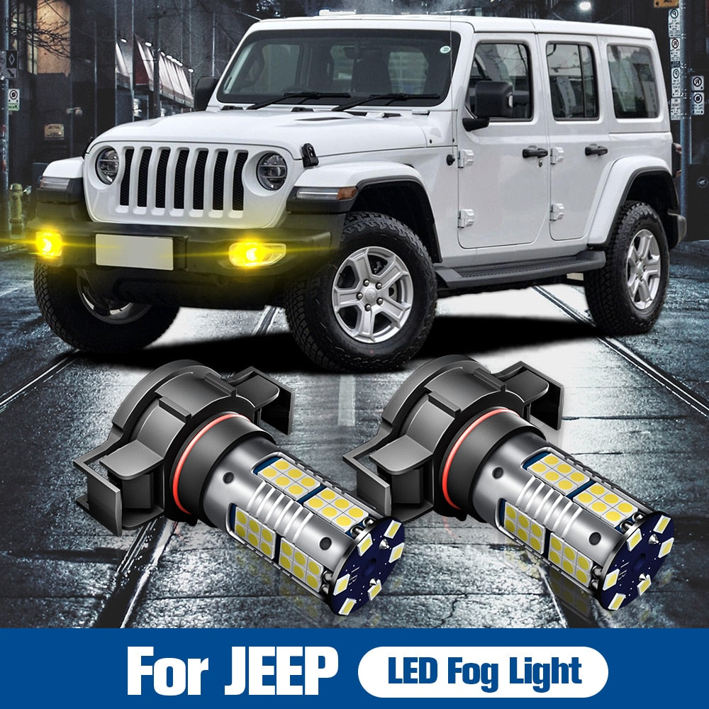 2pcs LED Fog Light Blub Lamp PSX24W 2504 Canbus No Error For Jeep Grand Cherokee 2011-2013 Patriot 2007-2017 Wrangler JK JL