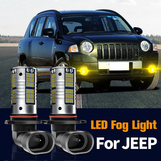 2pcs LED Fog Light Lamp Blub Canbus Error Free H10 9145 For JEEP Cherokee XJ Commander Compass Grand Cherokee 3 Wrangler JK